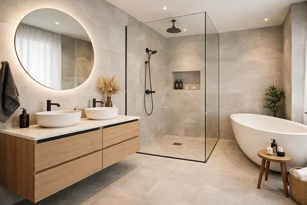 Badrumsrenovering som har skapat ett drömbadrum.